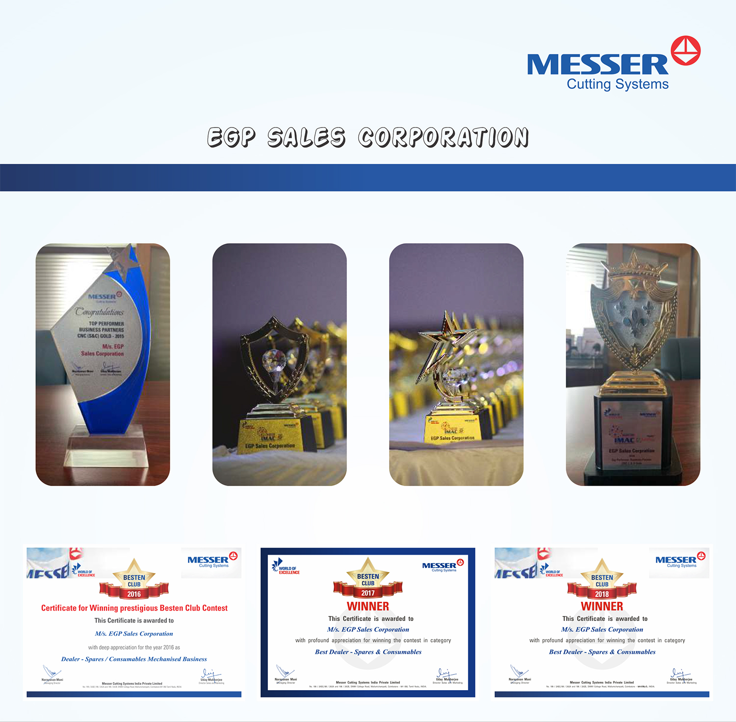 Awards & Achievements EGP Sales Corporation